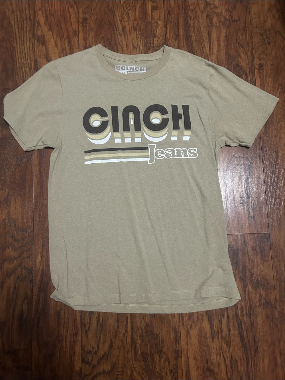 Cinch Men's Olive-Tan Logo Short Sleeve Tee